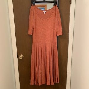 LuLaRoe Nicole Mid-Length Peach Dress